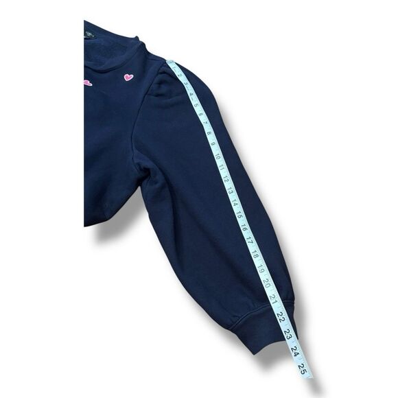 Talbots Plus Navy Blue Embroidered Crewneck Sweatshirt Pink Hearts Women’s Sz 3X - Picture 7 of 10